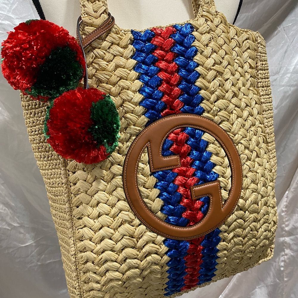 Authentic Gucci raffia tote